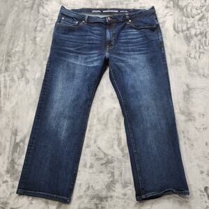 Amazon Essentials Jeans Mens 42 W x 29 L Blue Bootcut Straight Leg Stretch Denim